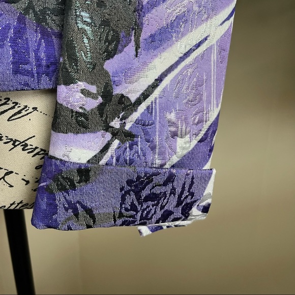 Basler Vintage Shimmer Abstract Design Blazer Purple Sz 8 - Picture 10 of 16